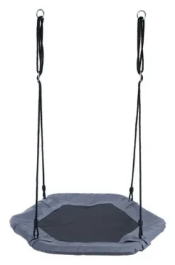 ECOTOYS Šesťhranná hojdačka Čapí hniezdo Šedá (priemer 92 cm)