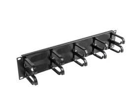 Lanberg Organizér káblov typ B čierna / Organizér káblov / 19" rack / 2U / 10 kovových držiakov (AK-1204-B)