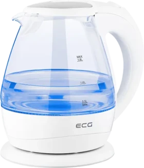 ECG RK 1520 Glass biela / rýchlovarná sklenená kanvica / 2200W / 1.5 L (100000131309)