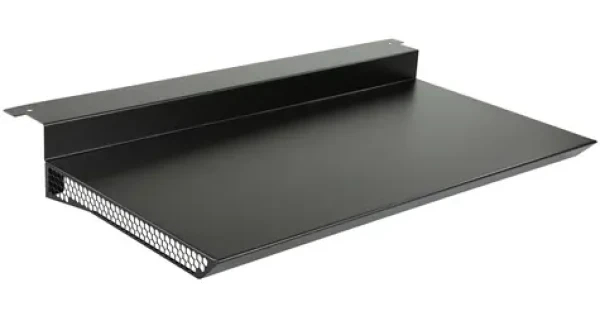 Lanview Exteriérová polica do racku 600 mm čierna / Polica do racku / nosnosť 30 kg / výška 1U / 570x410x70 mm (RAS700BL)