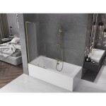 MEXEN/S - Velar L dvojkrídlová posuvná vaňová zástena 80 x 150, dekor, zlatá 896-080-003-31-50