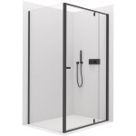 CERANO - Sprchový kout Santini L/P - 6 mm - černá matná, transparentní sklo - 120x80x195 - pivotový CER-429001
