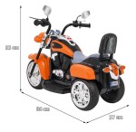 Mamido Detská elektrická motorka Chopper oranžová