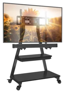 Perlegear PGFS08-US čierna / Podlahový držiak pre TV / 43-80" / VESA 200x100-600x400 / nosnosť 60 kg (PGFS08-US)