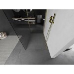 MEXEN/S - Kioto Sprchová zástena WALK-IN 100 x 75, transparent, zlatá kartáčovaná 800-100-212-55-00-075