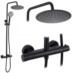 REA - Sprchová sada bez výtoku s termostatom Lungo Black REA-P6733