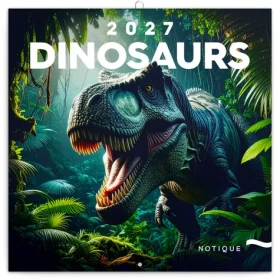 NOTIQUE Poznámkový kalendár Dinosaury 2027, 30 x 30 cm (PGP-36306-V)