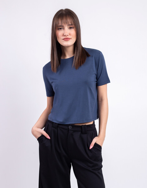 Organic Basics Soft Touch Boxy Tee Midnight Blue XS