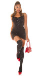 Dámske trblietavé podkolienky SH105 black - In-Stylefashion UNI