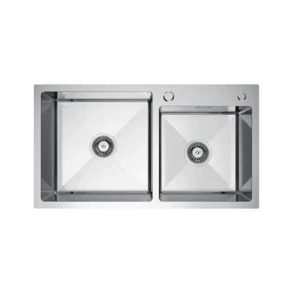 VELAZO VELAZO - Dvojkomorový oceľový drez 78 x 45 cm s hlbokou misou, INOX VELAZ7845