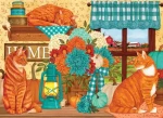 COBBLE HILL Puzzle Mačky vo farbe tekvice