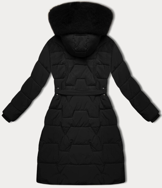 Čierna dámska prechodná bunda s opaskom J Style (16M9176-392) odstíny černé XL (42)