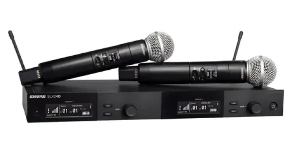 Shure SLXD24DE/SM58-G59 / Bezdrôtový mikrofónny systém / 2 kanály / UHF / 470-514 MHz / dynamický (SLXD24DE/SM58-G59)
