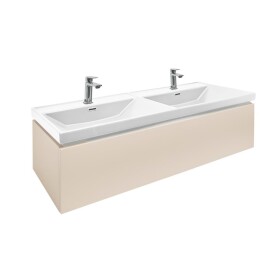 Kúpeľňová skrinka s umývadlom a batériami SAT Feel 120x30x44, 8 cm pieskovo béžová mat SATFEEL120BEU4BA SATFEEL120BEU4BA