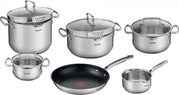Tefal Duetto+ G732SA55 sada nerezového riadu 10 ks / 4x hrniec / 4x pokrievka / 1x rajnica / 1x panvica (G732SA55)
