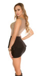 Trendy Koucla top with peplum and lace navy S