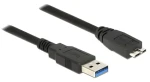 DeLock USB-A - Micro-USB B 3.0 čierna / USB kábel / 1,5 m / USB 3.2 Gen 1 / 5 Gbit/s (85073)