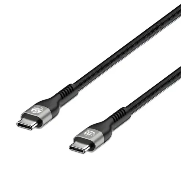 Manhattan čierna / Kábel USB-C - USB-C / USB 2.0 / 240W PD 3.1 / 2 m (356367)
