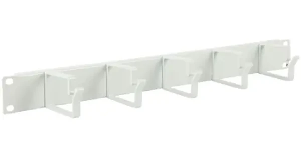Lanview RAO100WH / Káblový organizér / 1U / 19" / 5 háčikov / biela (RAO100WH)