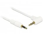 DeLock kábel Stereo Jack 3.5 mm 4 pin samec samec / uhlový / 0.5m / biely (84736)