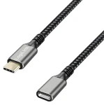 Kábel USB-C (M) - USB-C (F) čierna / Kábel / USB 3.2 Gen 2 / 10 Gbit/s / PD / 1 m (CUA0108)