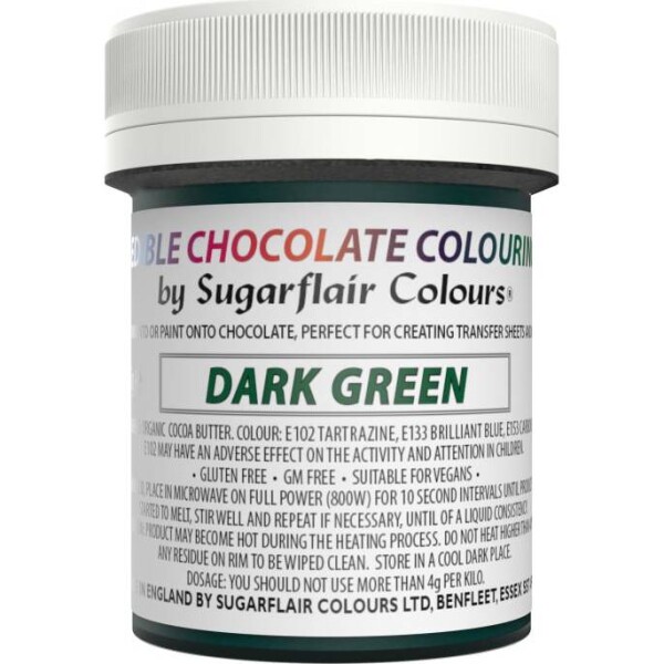 Čokoládová barva dark green 35 g - Sugarflair - Sugarflair