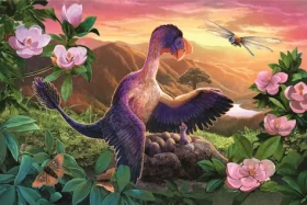 Trefl - Puzzle - Úžasní dinosaury: Microraptor pri hniezde