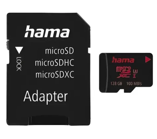 HAMA microSDXC 128 GB + adaptér / Pamäťová karta / Class 10 / UHS-I U3 / 80 MB/s