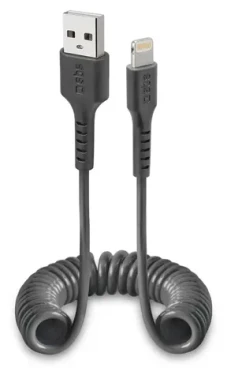 SBS čierna / Dátový kábel / USB-A - Lightning / MFI / 10 W / 1 m