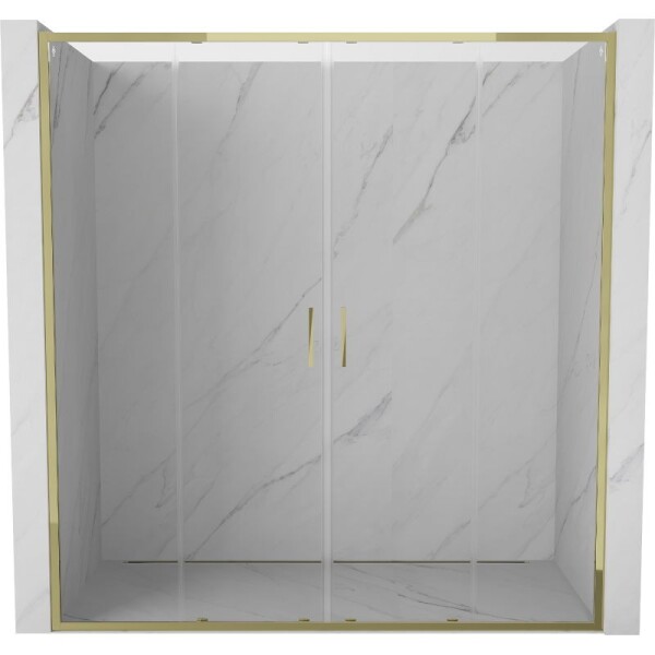 MEXEN - Exo dvojité posuvné sprchové dvere 170, transparent, zlatá 8152-170-000-50-00