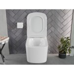 MEXEN/S - Vivo Závesná WC misa Rimless Tornado vrátane sedátka s slow slim, duroplast, biela lesk 30610200T