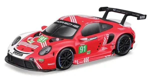 Bburago RACE Porsche 911 RSR v dekoratívnom boxe červená