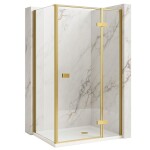 REA/S - Sprchovací kút Atlas 90x90 Brush Gold vpravo KPL-K4471
