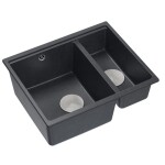 Quadron - Granitový drez Logan 150 Black Metallic Oceľ HCQL5646U8-BS_U