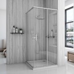 REA/S - Sprchovací kút City 90x90 Nickel Brush So sprchovou vaničkou Savoy black KPL-E0058