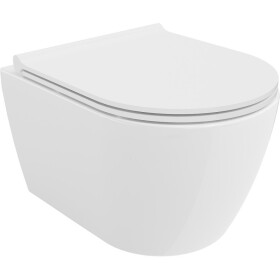 MEXEN/S - Carmen Závesná WC misa Rimless Tornado vrátane sedátka s slow slim, duroplast, biela lesk 30880500T