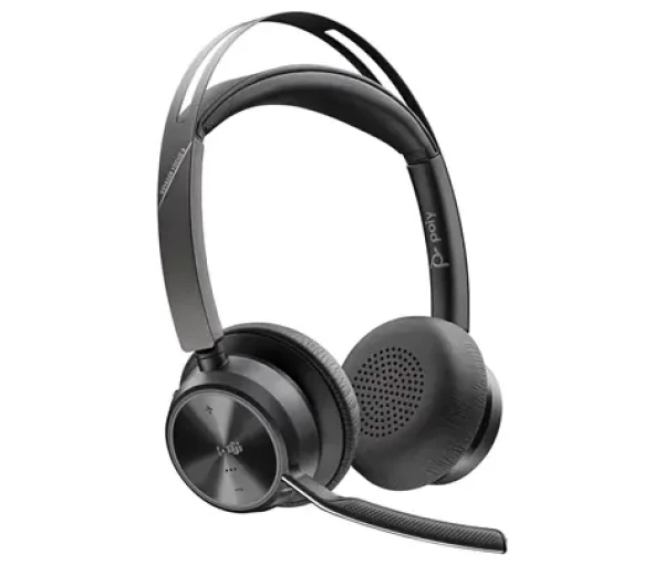Poly Voyager Focus 2 USB-C MS Teams čierna / Bezdrôtová náhlavná súprava / mikrofón / Certifikácia MS Teams / USB-C/A (9T9J4AA#AC3)