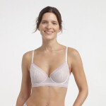 Dámska čipkovaná podprsenka s kosticami DIM ROMANCE UNDERWIRE FULL CUP BRA - DIM - ružová 85 D