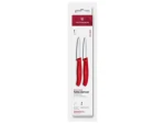 VICTORINOX Swiss Classic Kuchynský nôž 8 cm set 2 ks červená / rovné a vrúbkované ostrie (6.7691.2C1)