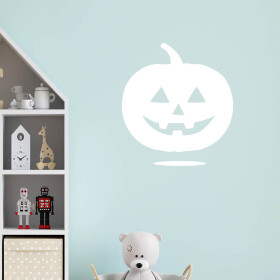 Veselá Stena Samolepka Halloweenska tekvica Farba: bílá, Veľkosť: 100 x 111 cm