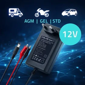 Nabíjačka olovených AGM/GEL akumulátorov 12V / 2A / 24W / konektor 5,5 x2, 1 mm / kábel 1,8 m (52661)