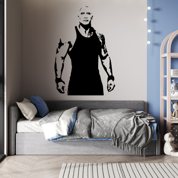Veselá Stena Samolepka Dwayne Johnson The Rock Farba: čierna, Veľkosť: 60 x 40 cm