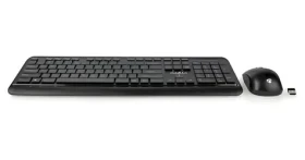Nedis Bezdrôtová sada klávesnice a myši US layout / Sada klávesnice a myši / USB prijímač / 800-1600 DPI (KBMCW100BKUS)