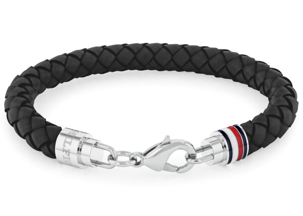 Tommy Hilfiger Elegantný pánsky náramok z čiernej kože 2790545