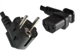 MicroConnect Sieťový napájací kábel Schuko 90° uhol - C13 270° uhol 1.8m čierna (PE010518L)