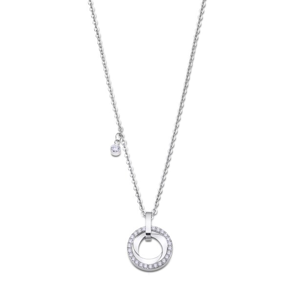 Lotus Style Elegantný oceľový náhrdelník so zirkónmi Woman Basic LS2176-1 / 1