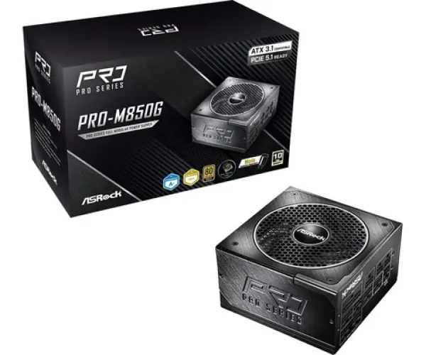 ASRock PRO-M850G čierna / Zdroj ATX / 850 W / 80 PLUS Gold (90-UXR085-GFEAA2)
