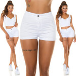 Dámske džínsové krátke kraťasy S385-1A Biela - In-style Fashion L bílá