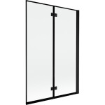 MEXEN - MIST vaňová zástena 120x150 cm 6mm 2-s, čierna, okraj, pravá 8A9-120-002-70-70-P