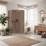 REA - Sprchovací kút DIAMOND 90x90 COPPER BRUSH bez sprchovej vaničky REA-K6966